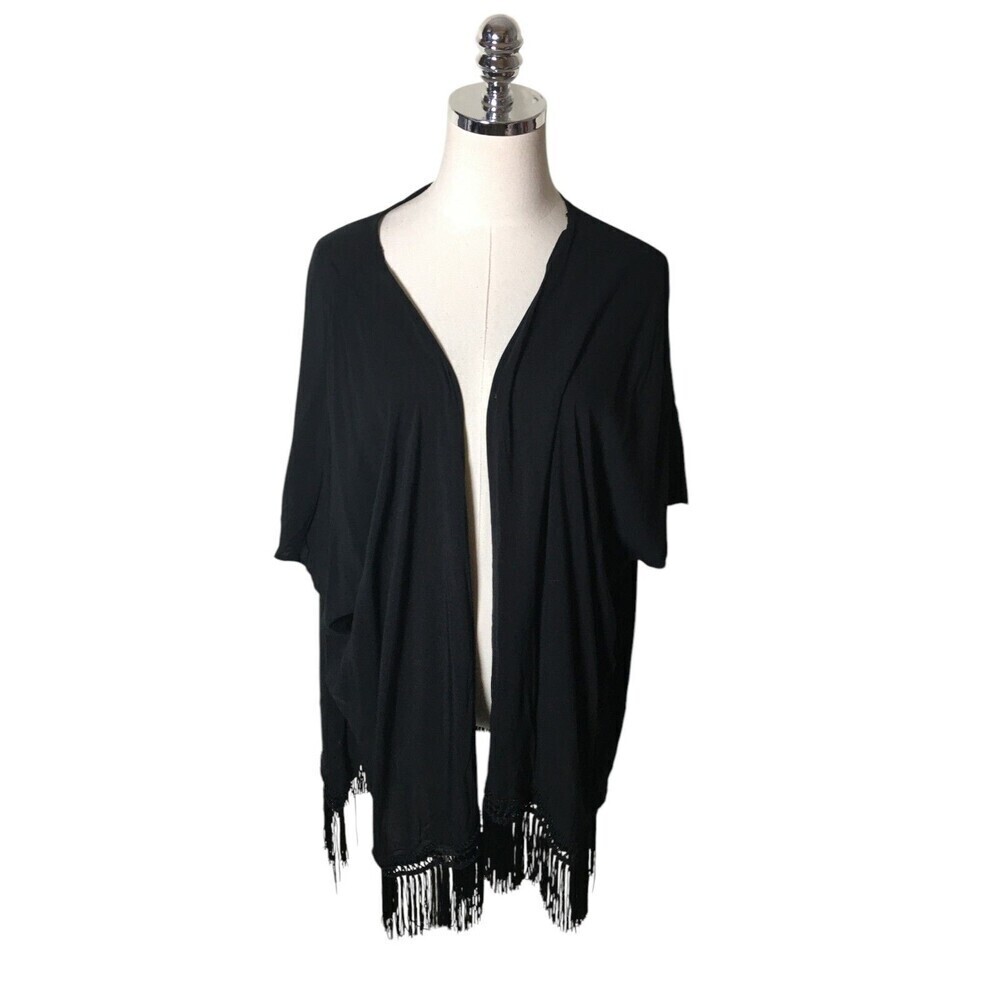 Victoria's Secret Cardigan Womens Size XS Oversized Black Festival Lightweight